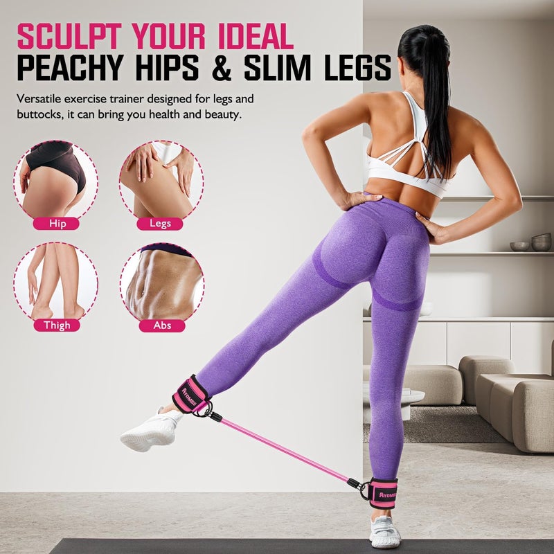 Ayombo Ankle Resistance Bands with Cuffs, Home Gym Workout Equipment, Lifting Glute Butt Exercise Equipment for Women, Ankle Weights Fitness Set, Leg Booty Equipment for Training Perfect Body Shape - Image 2